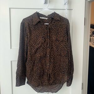 Zara Black and Brown Button Down Shirt
